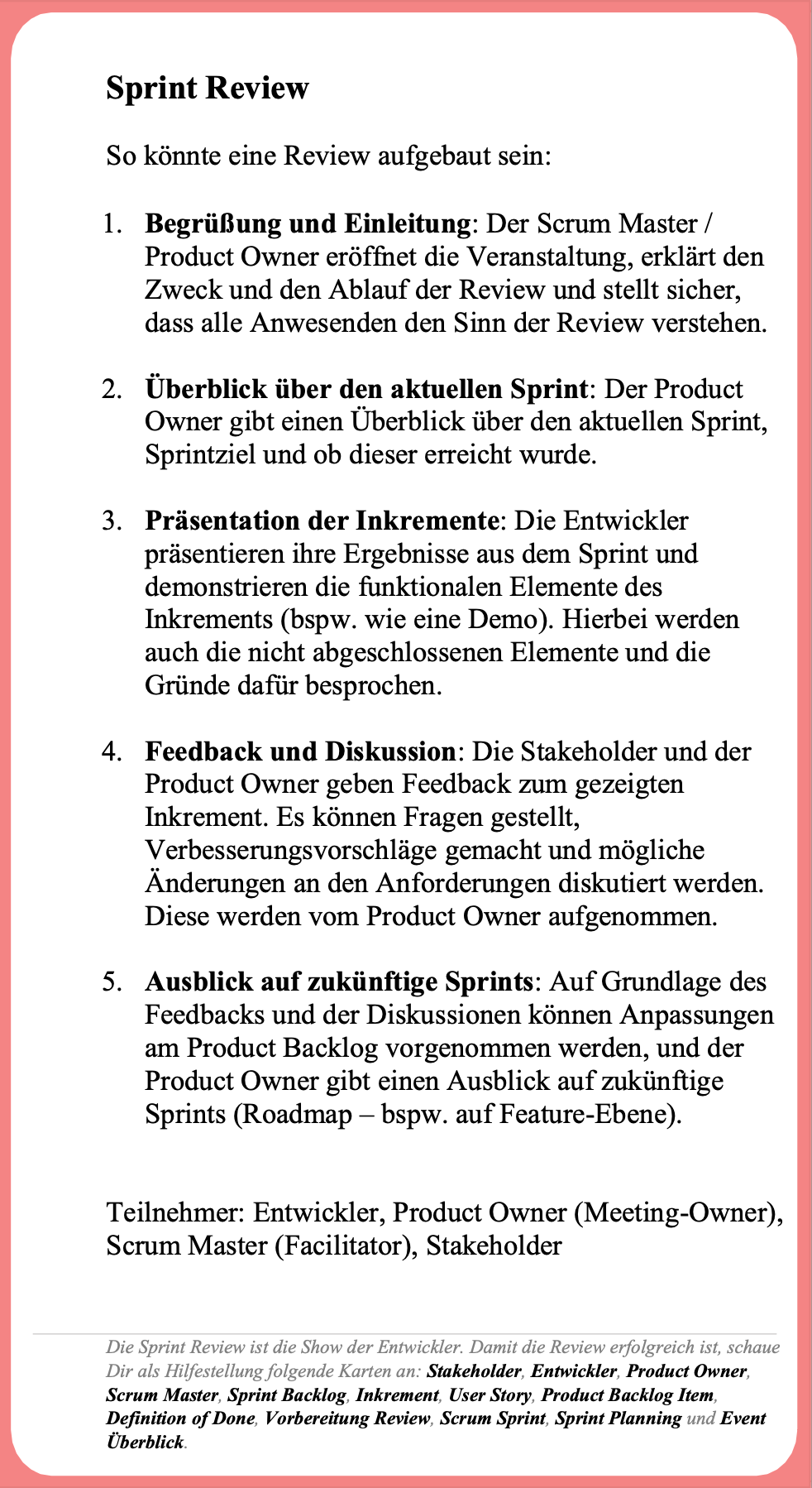 Scrum Kartendeck