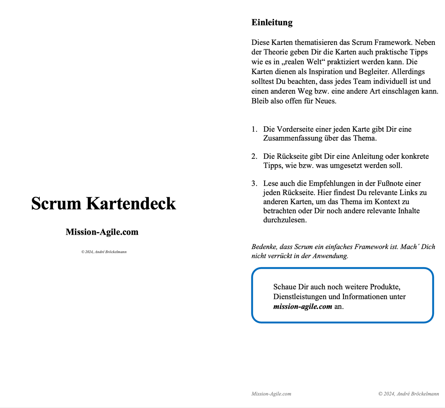 Scrum Kartendeck